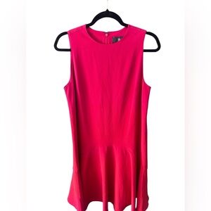 Banana Republic Red Sleeveless Shift Dress Flowy Hem Minimalist